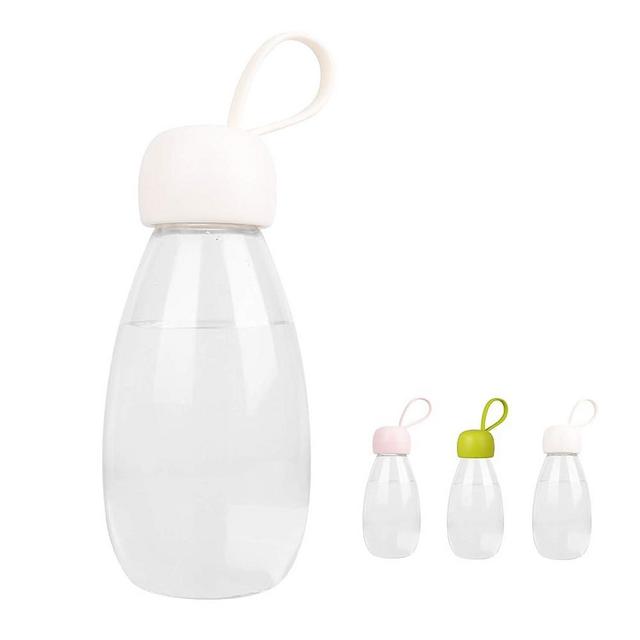 emoi BPA Free Water Bottle, 12oz/360ml Cute Water Bottle with Carrying Strap, Ideal for Kids Boys Girls Students Women Healthy Hydration-White