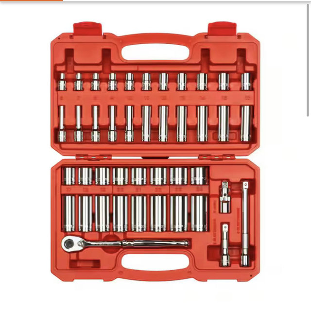 TEKTON 3/8 in. Drive 6-Point Socket and Ratchet Set, 43-Piece (6-24 mm) SKT15201
