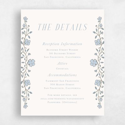 Blue Floral Wedding Enclosure - Moira