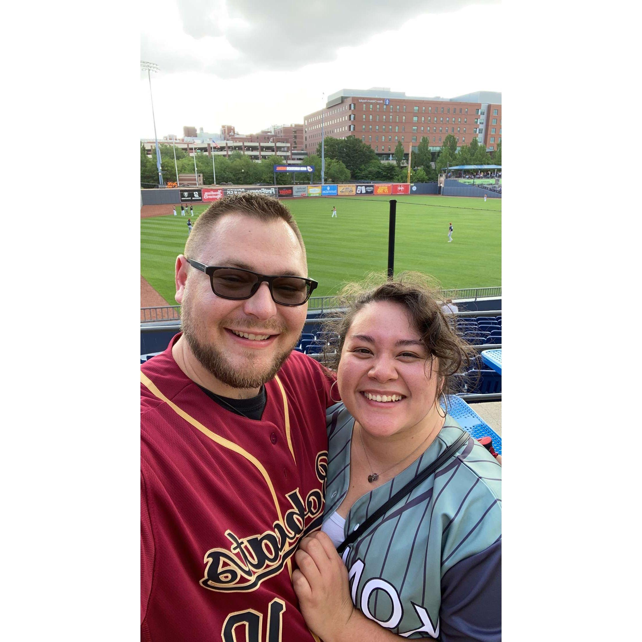 Our first Akron Rubberducks baseball game!