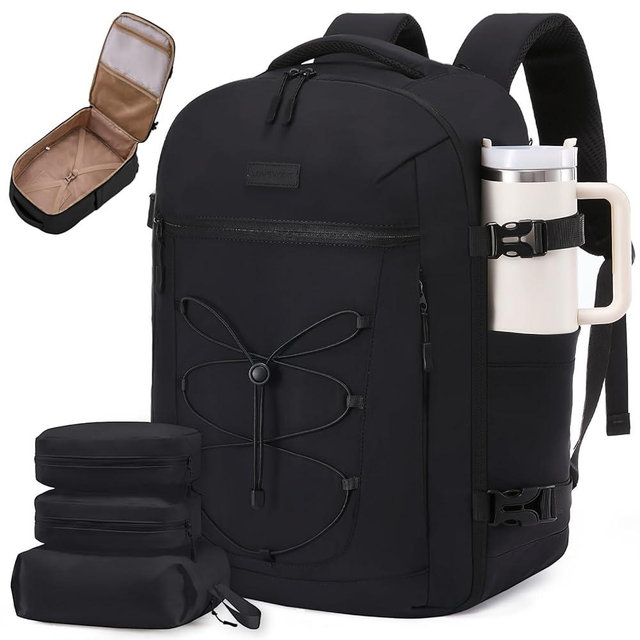 LOVEVOOK Travel Backpack,40L Carry On Backpack Large Fits 17.3" Laptop,TSA Personal Item Travel Bag with 3 Packing Cubes,Water Resistant Laptop Bag Travel Essentials for Weekender Business Hiking