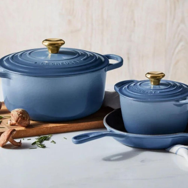 Signature Enameled Cast Iron 5-Piece Cookware Set in Chambray