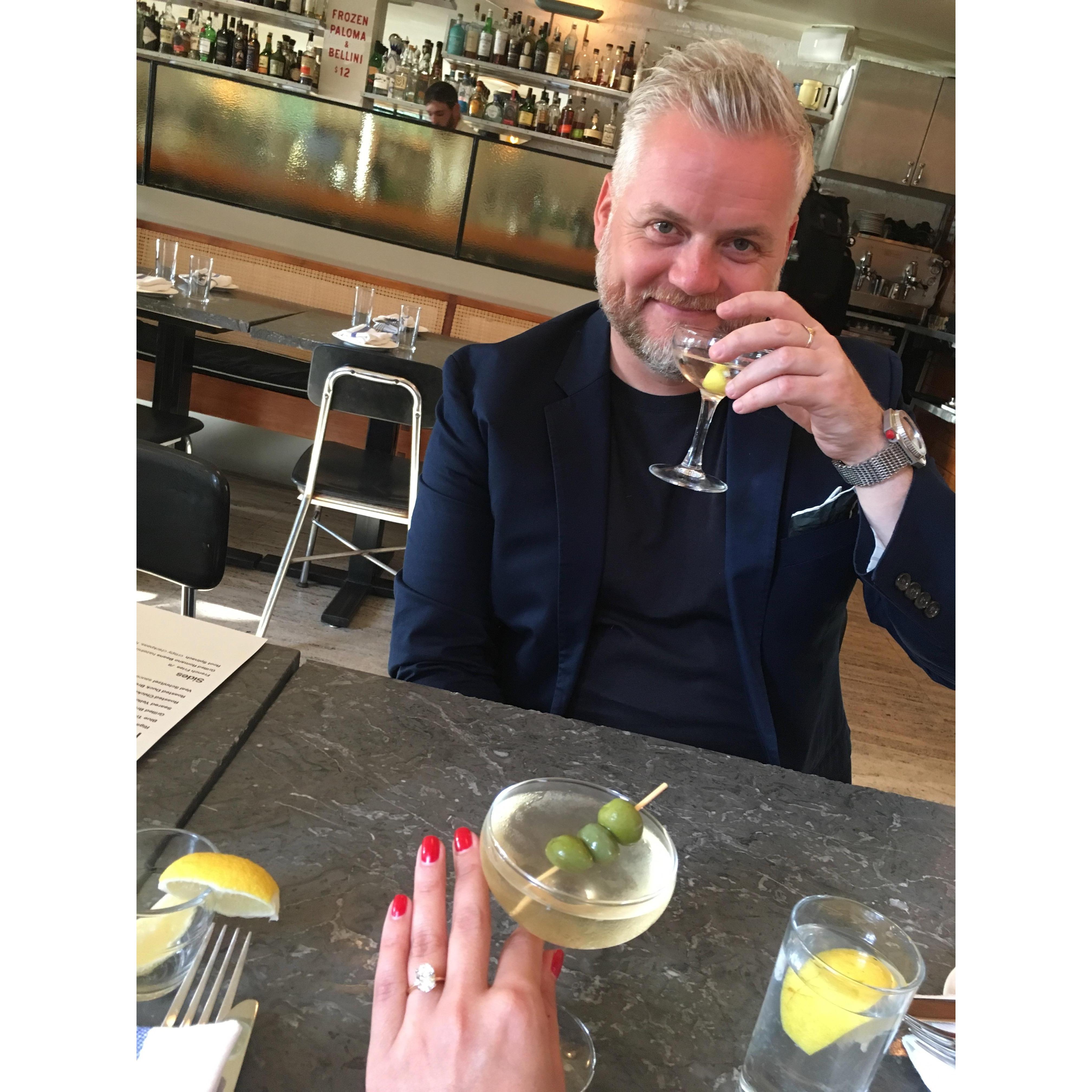 The day of our engagement. September 9th, 2017. Dinner at Yves to celebrate.