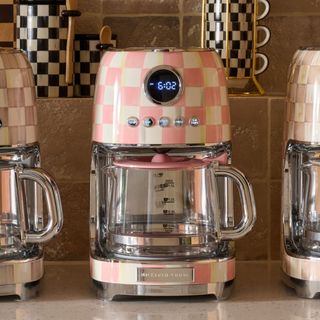 Rosy Check Stainless Steel Drip Coffee Maker