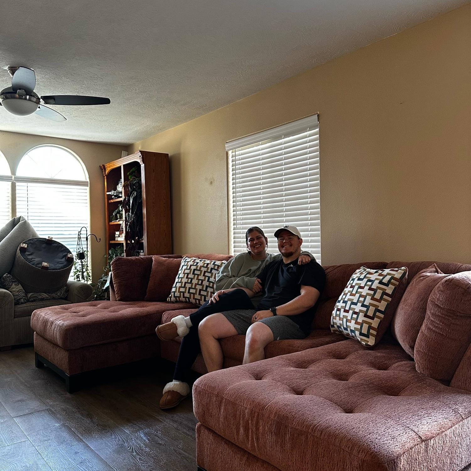 Our first big purchase as a couple. The couch of our dreams!