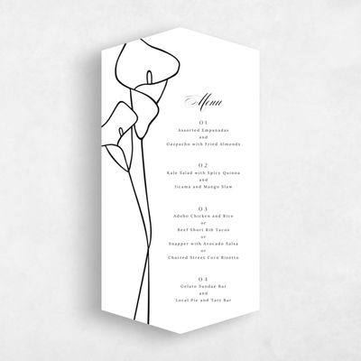 White Diamond Wedding Menu - Calle