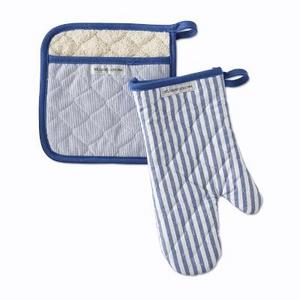 Williams Sonoma Bay Stripe Mitt & Potholder, Bright Blue