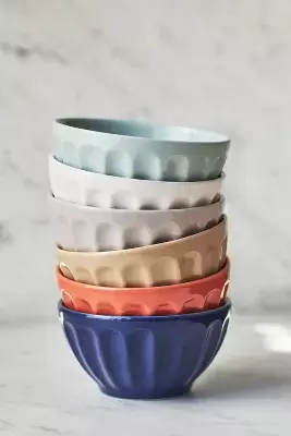 Amelie Assorted Latte Cereal Bowls, Set of 6