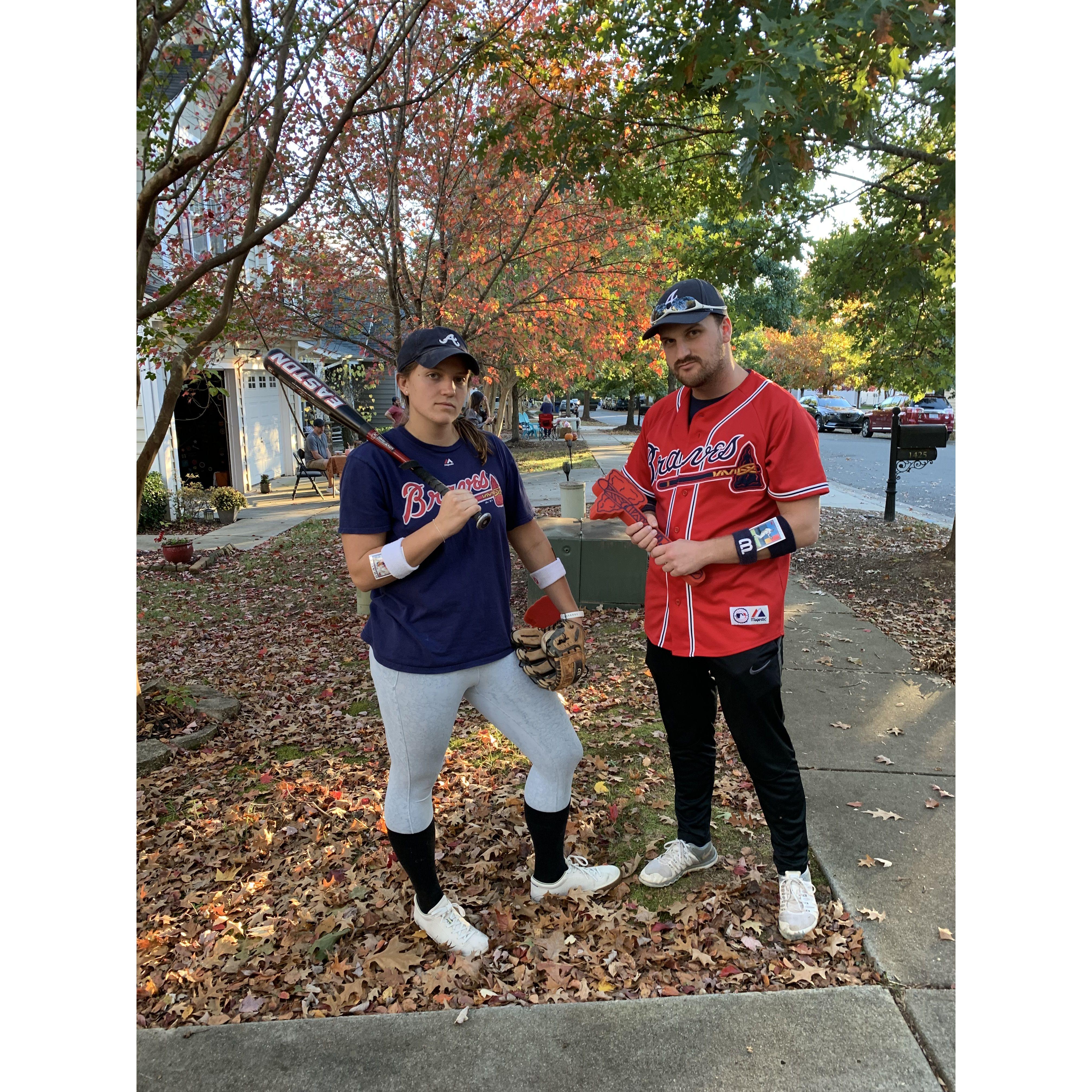 Braves players for Halloween.