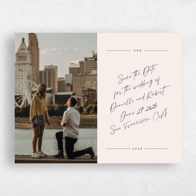 Beige Simple Wedding Save the Date - Atlas Landscape