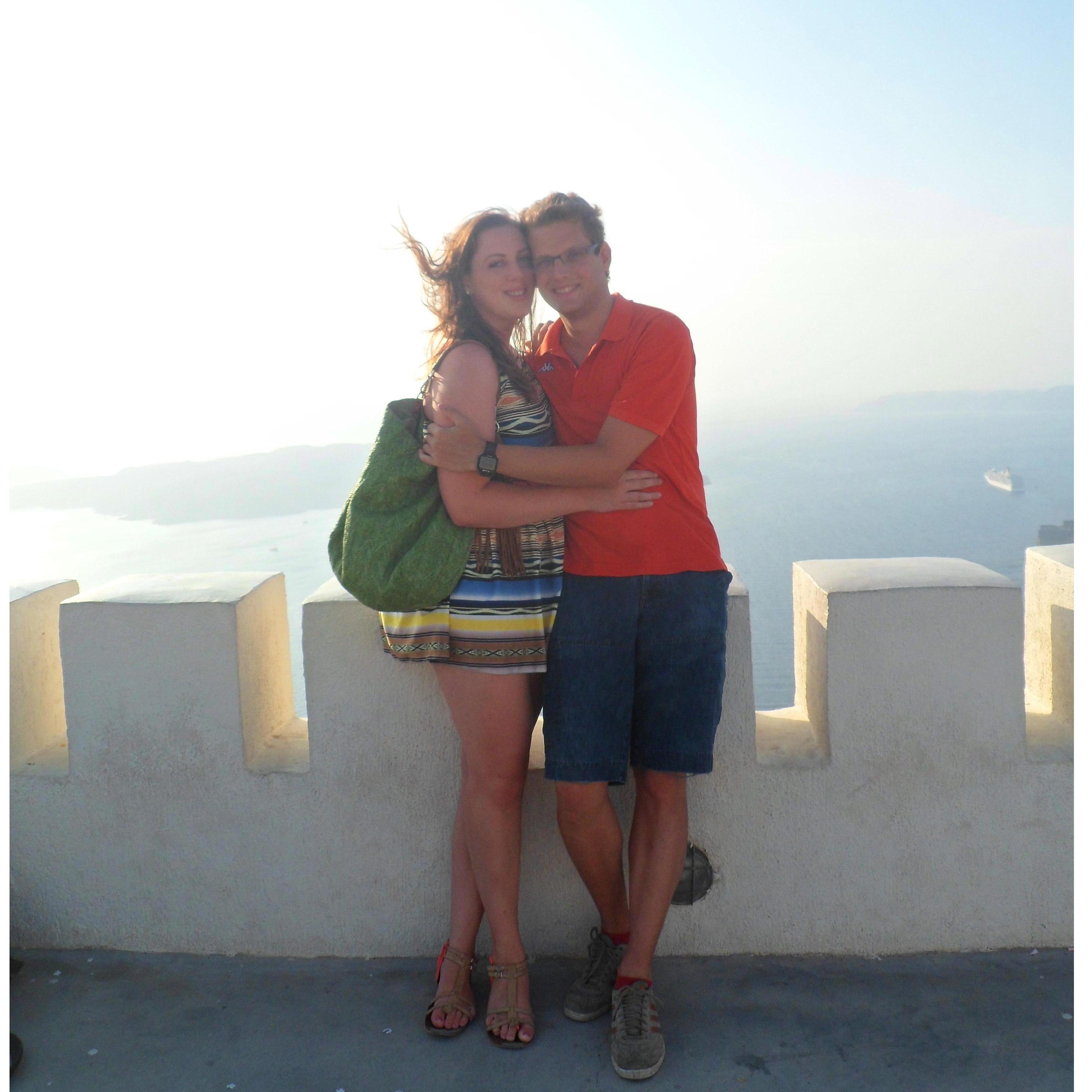 Our first holiday together, in Santorini