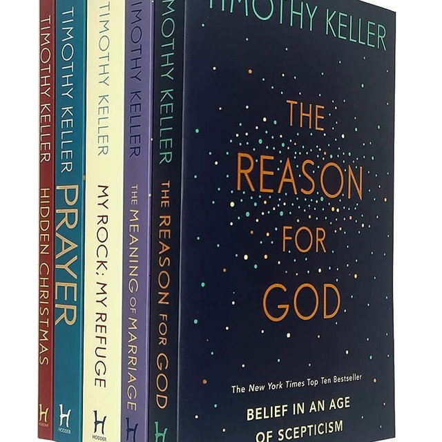 Timothy Keller 5 Books Collection Set (Hidden Christmas, Prayer, My Rock; My Refuge, The Reason For God & The Meaning of Marriage)