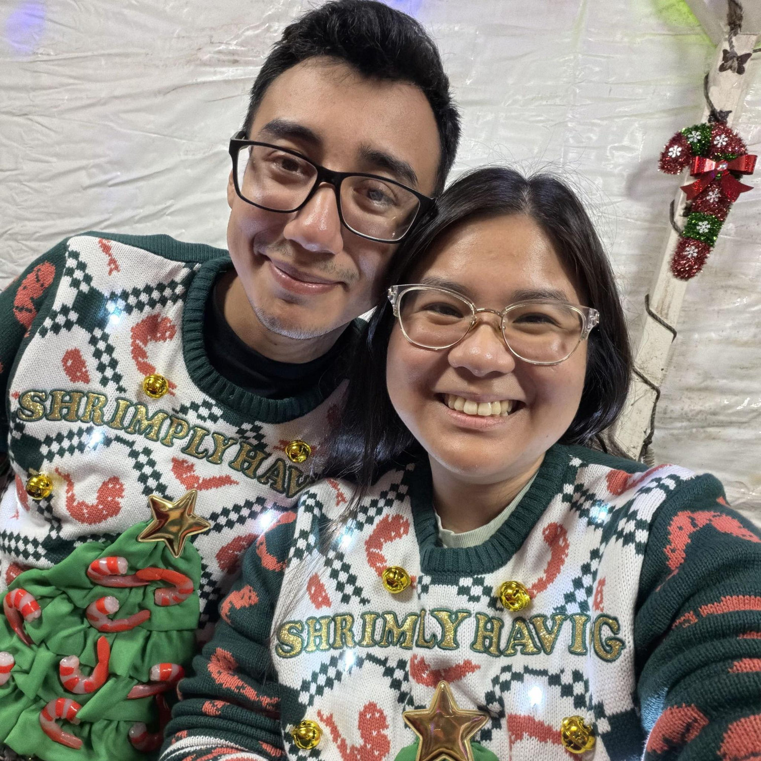 We had fun playing the Christmas Eve games and seeing which one of us was able to take home more prizes. Kris is more quiet about it but he's still very competitive.