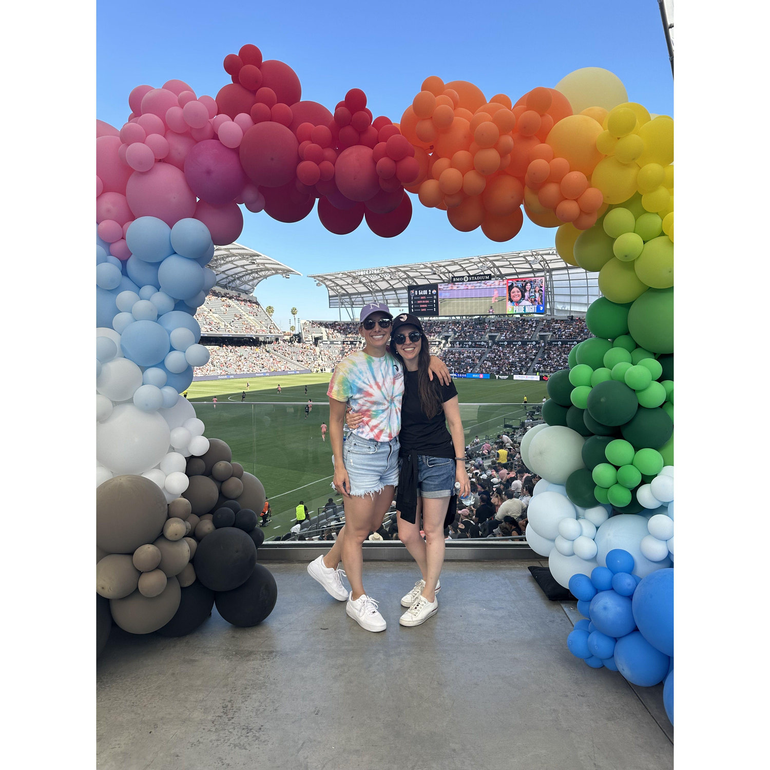 The girls celebrating their first pride at Angel City.