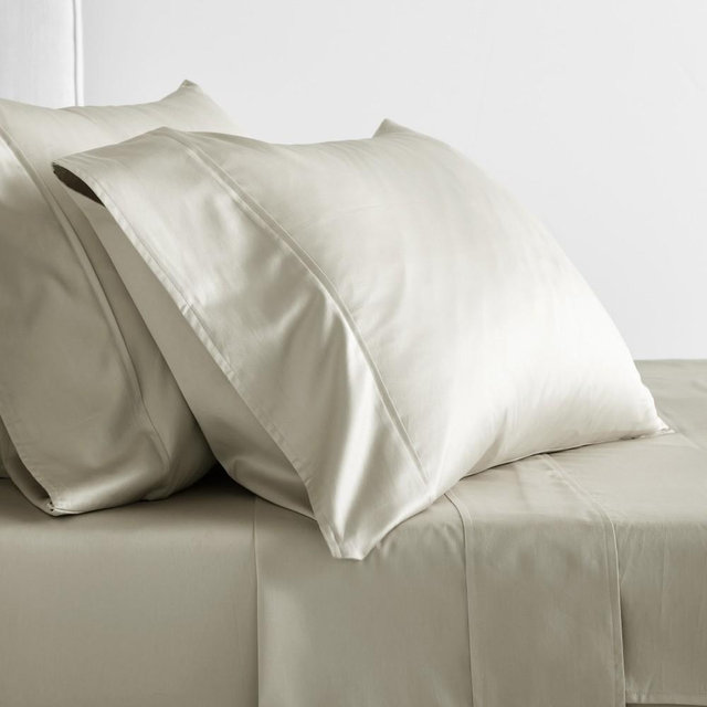 Signature 1000 Thread Count Sateen Pillowcases, Set of 2, King, Light Grey