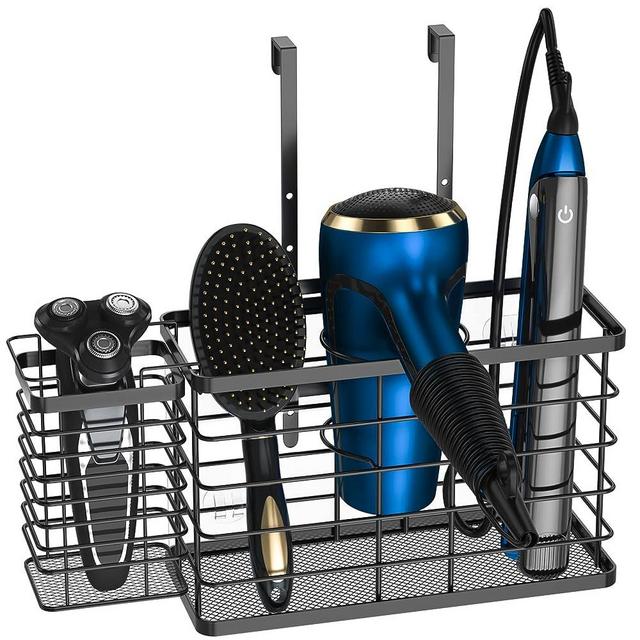 Hair Tool Organizer, Hair Dryer Holder, 3 in 1 Blow Dryer Holder, Bathroom Organizer Wall Mounted/Cabinet Door for Flat Iron, Curling Iron, Hair Straightener, Hair Care & Styling Tools Storage Basket