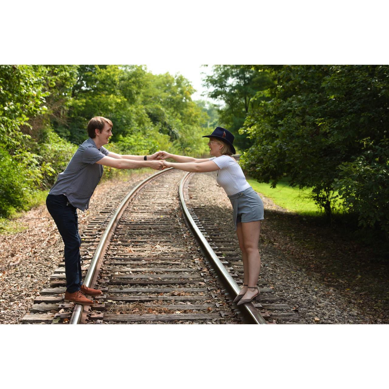 Being silly during our engagement photos