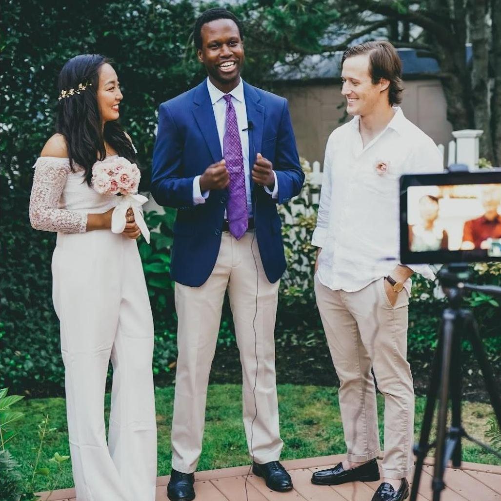 Our Wedding: we were prepared with a tripod and lapel mic!