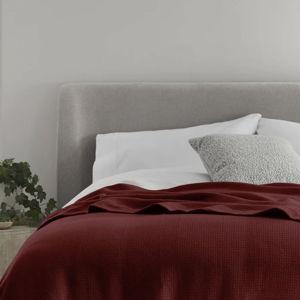 Organic Woven Blanket - Twin, Burgundy