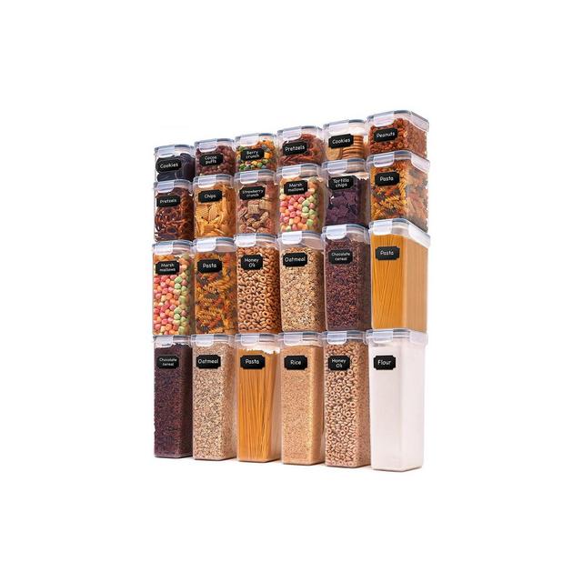 Cheer Collection Airtight Food Storage Container with Reusable Labels and Erasable Pen
