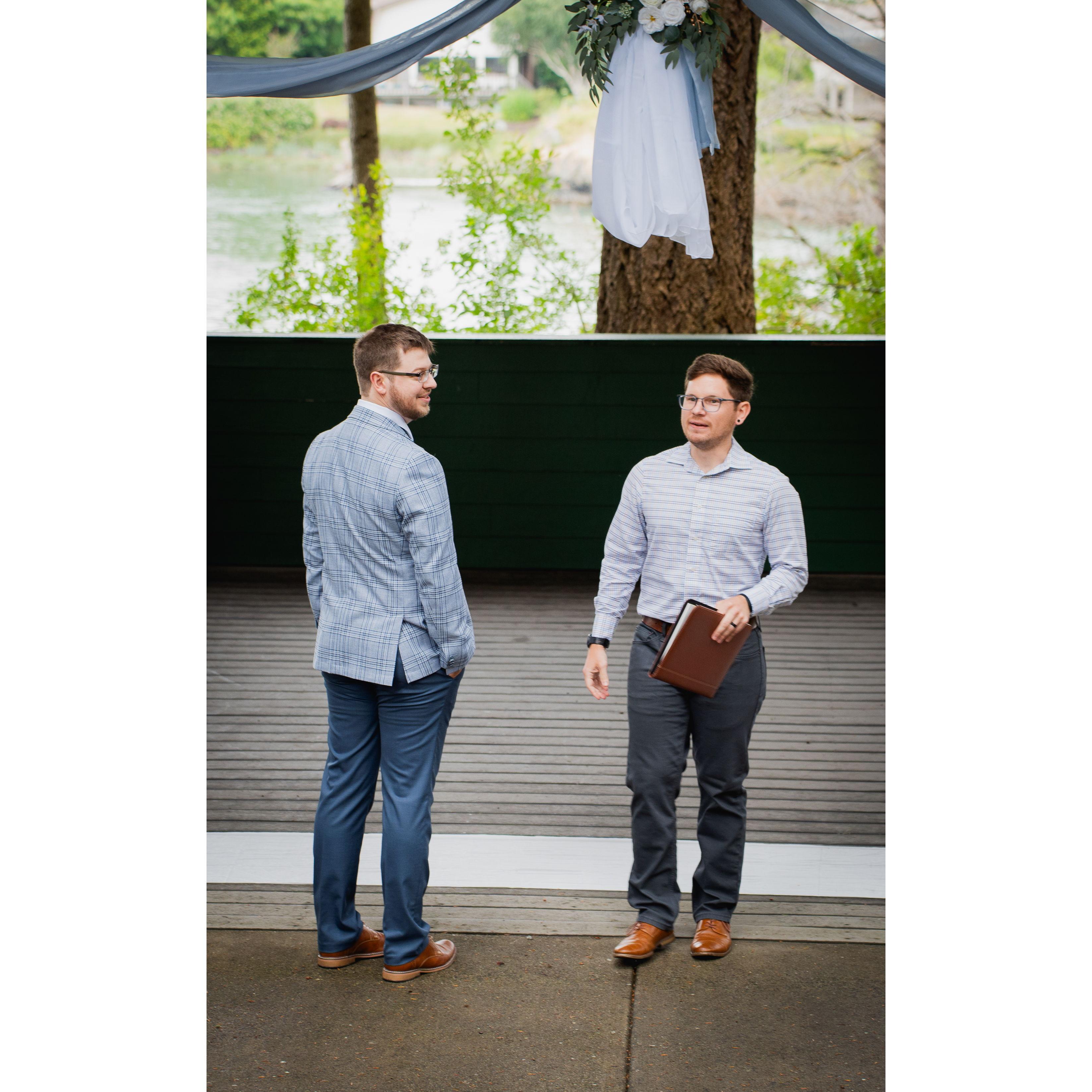 Zack with our friend Jon, who also doubled as the officiant!