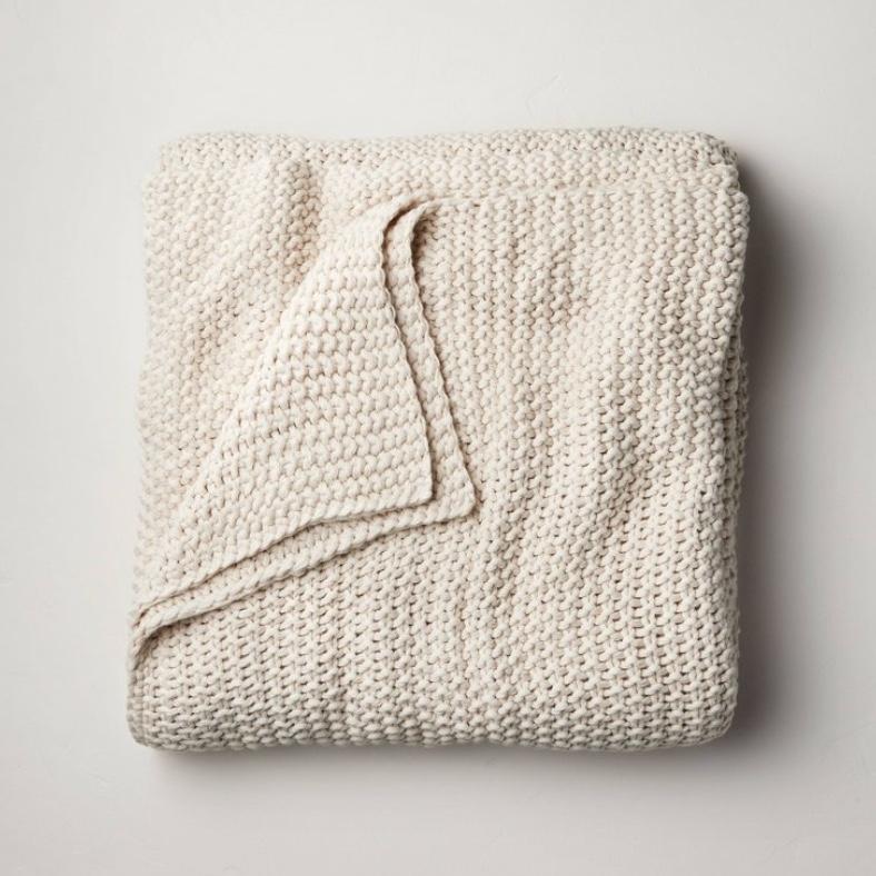Casaluna™ - Natural Color Chunky Knit Queen Bed Blanket
