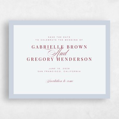 Sweet Blue Wedding Save the Date - Laroque Landscape