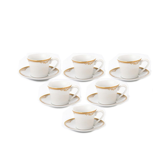 Lorren Home Trends Floral Espresso Set, 12 Piece