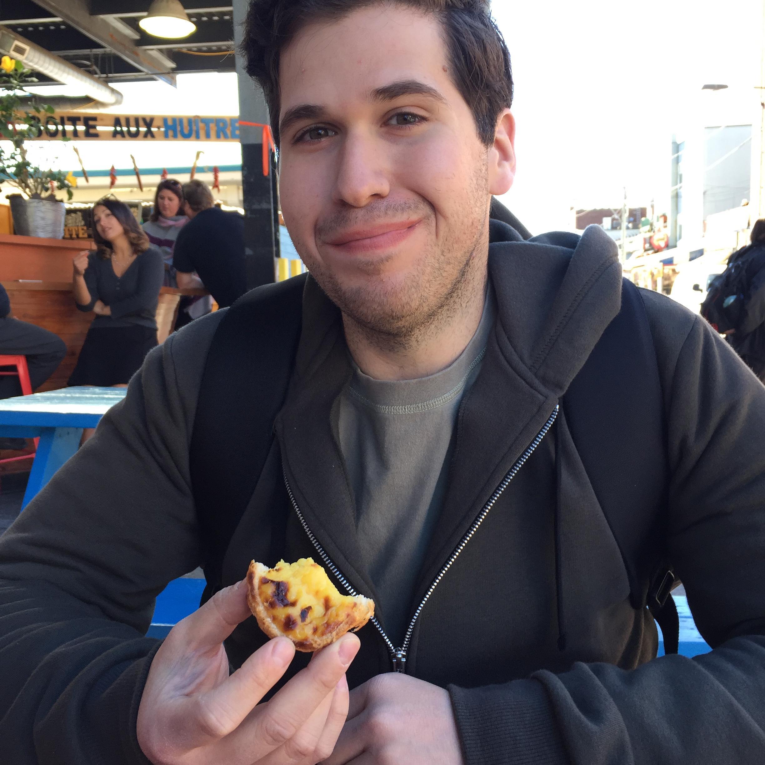Enjoying a pastel de nata in Montreal