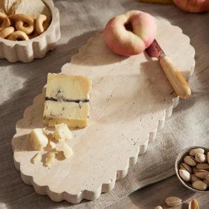 Scalloped Travertine Serving Board