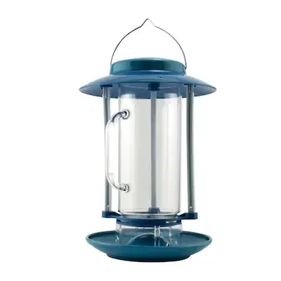 National Audubon Society National Audubon Aqua and Blue Plastic Hopper Bird Feeder