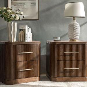 Verral Fluted Wood Nightstand