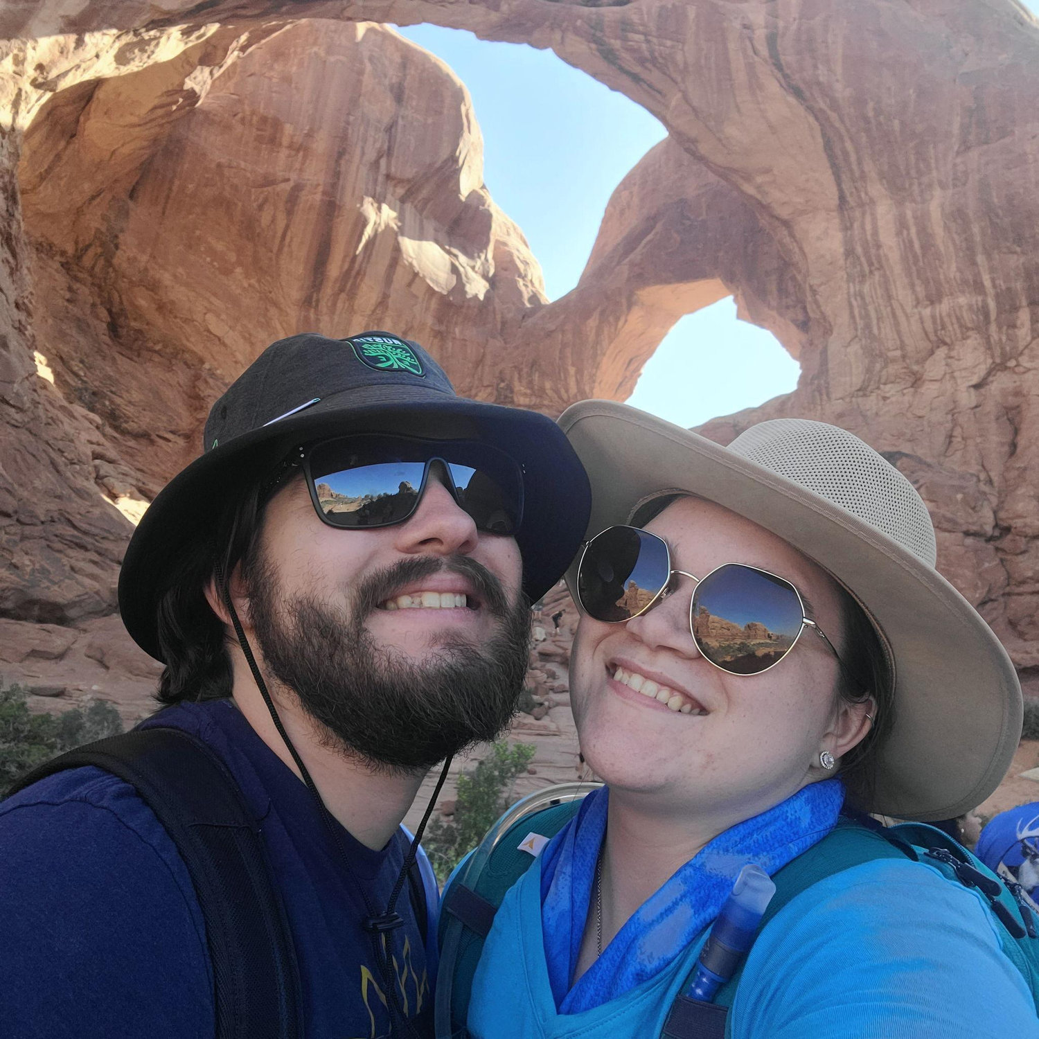 Hiking at Arches National Park.