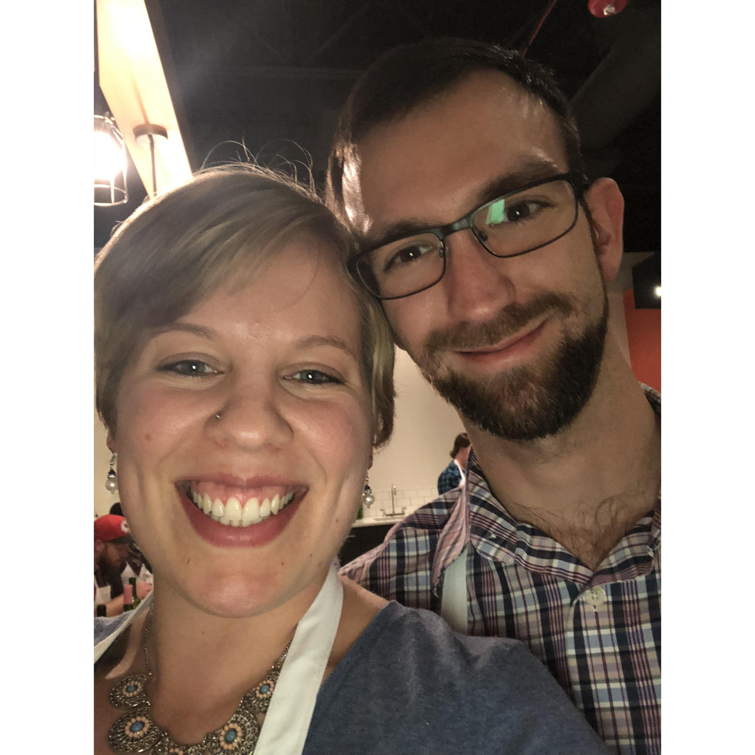 Our year anniversary sushi night class! Chris has proposed just days before