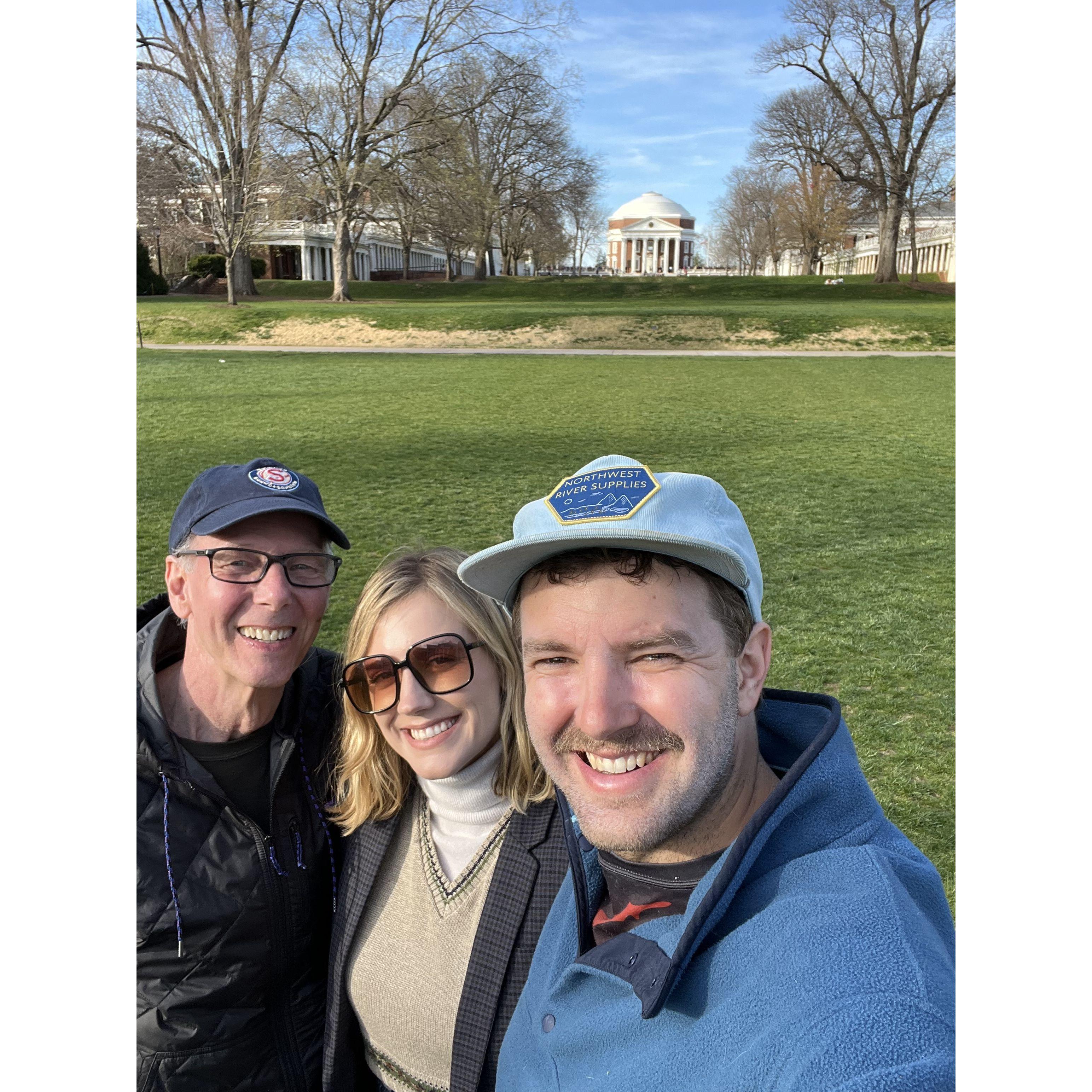 Monticello with Brendan's dad, Douglas after a heated Harvard softball tournament.