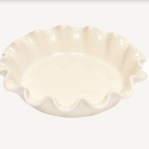 Deep Ruffled Pie Dish - Clay