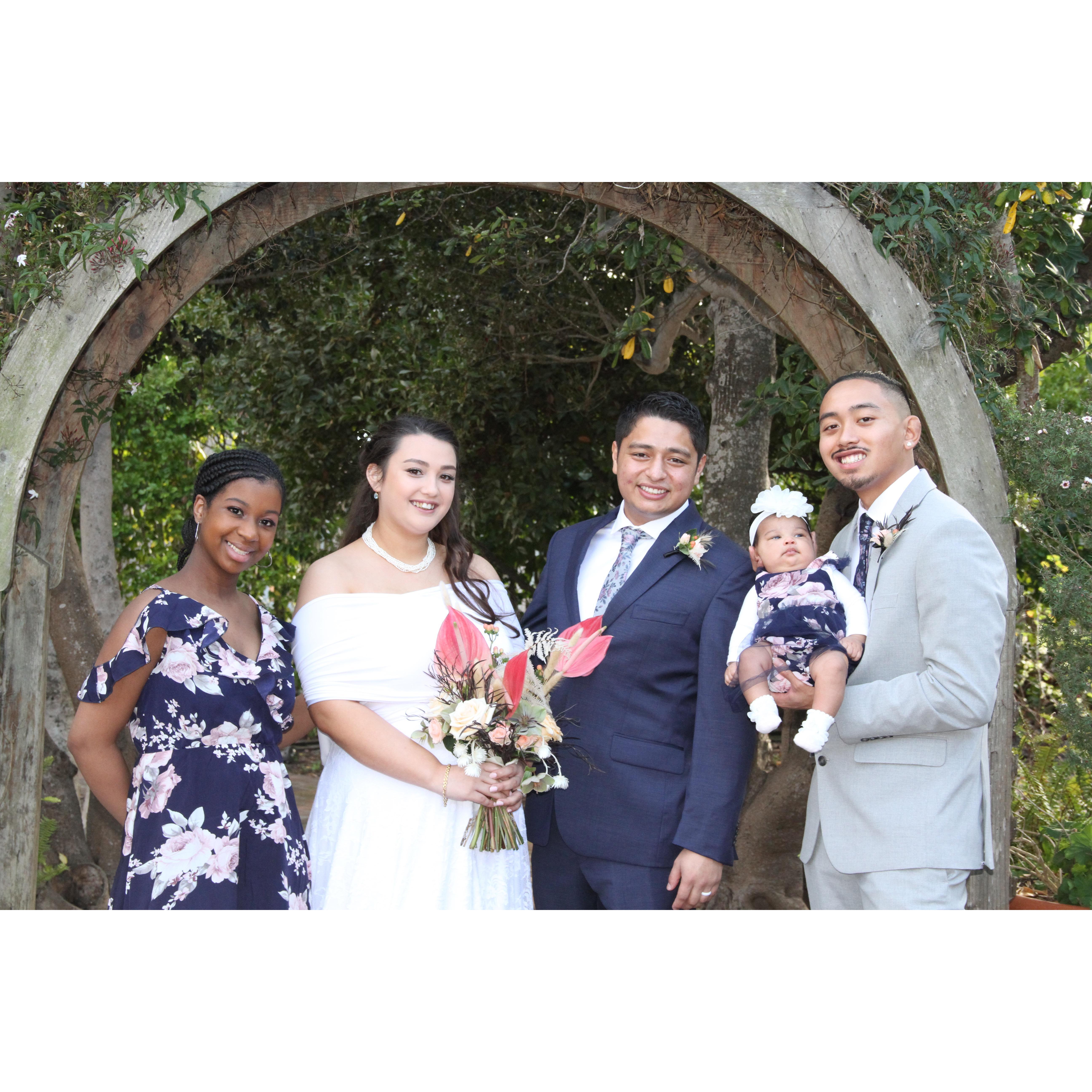 Kayla, Gianne, Manuel, Baby Kavani, and Jordan