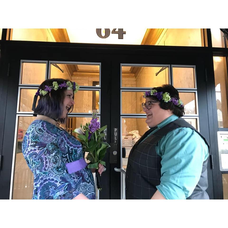 When we first saw each other on the day we got married