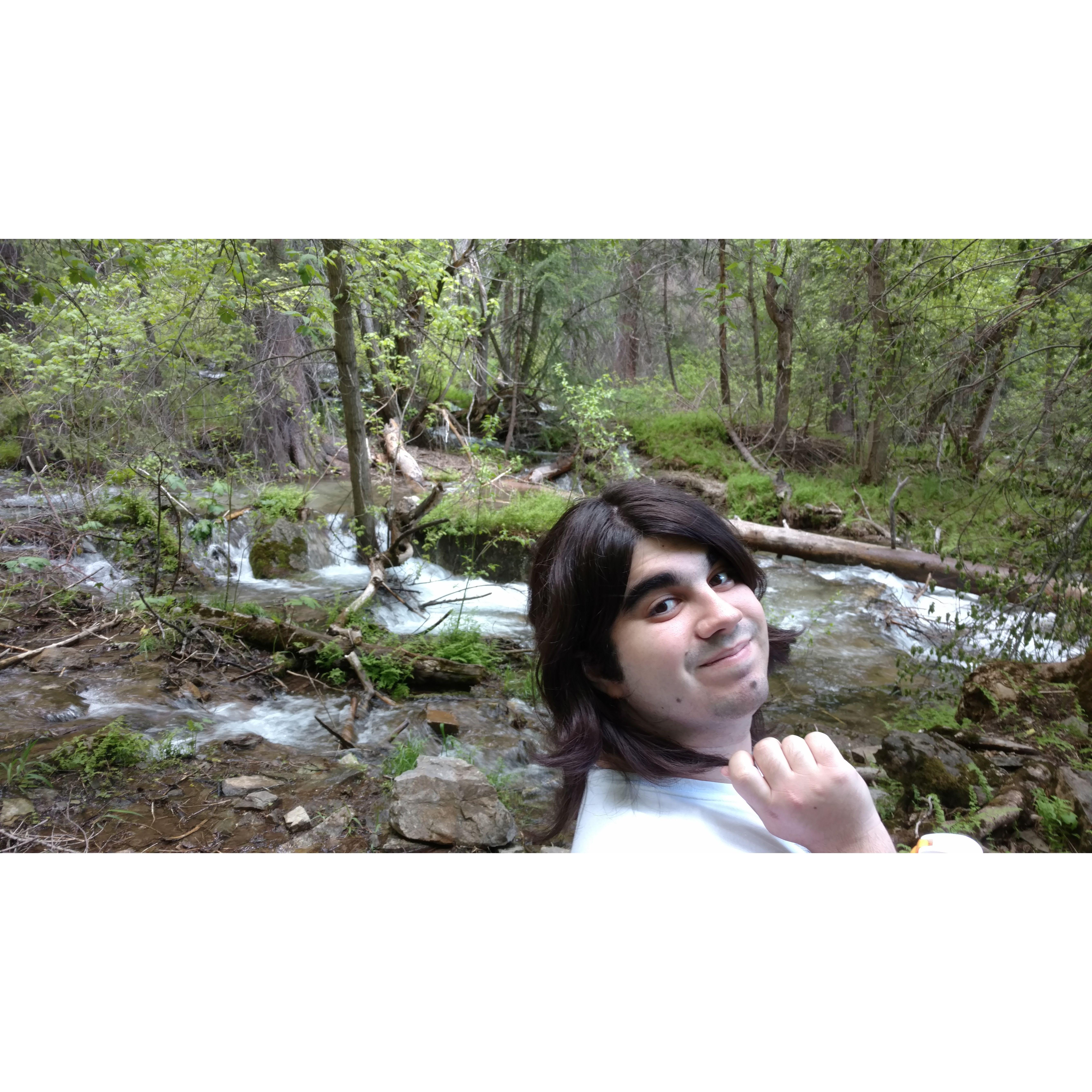 On our way up to Hanging Lake for a hike.