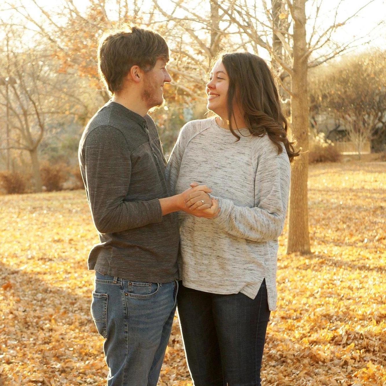 Engagement photo taken by the bride's father at Albuquerque Botanical Gardens, which is also where the bride and groom got engaged.