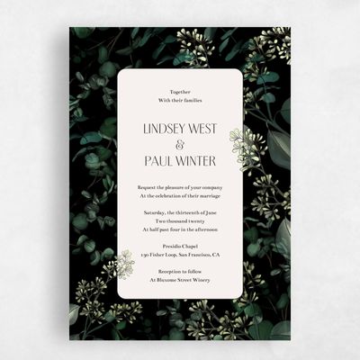 Black Bordered Wedding Invitation - Terian Border