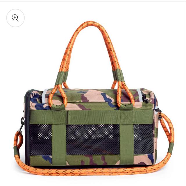 PET CARRIER - camo and orange, size large