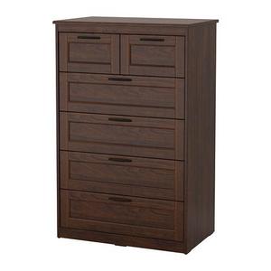 SONGESAND 6-drawer chest, brown