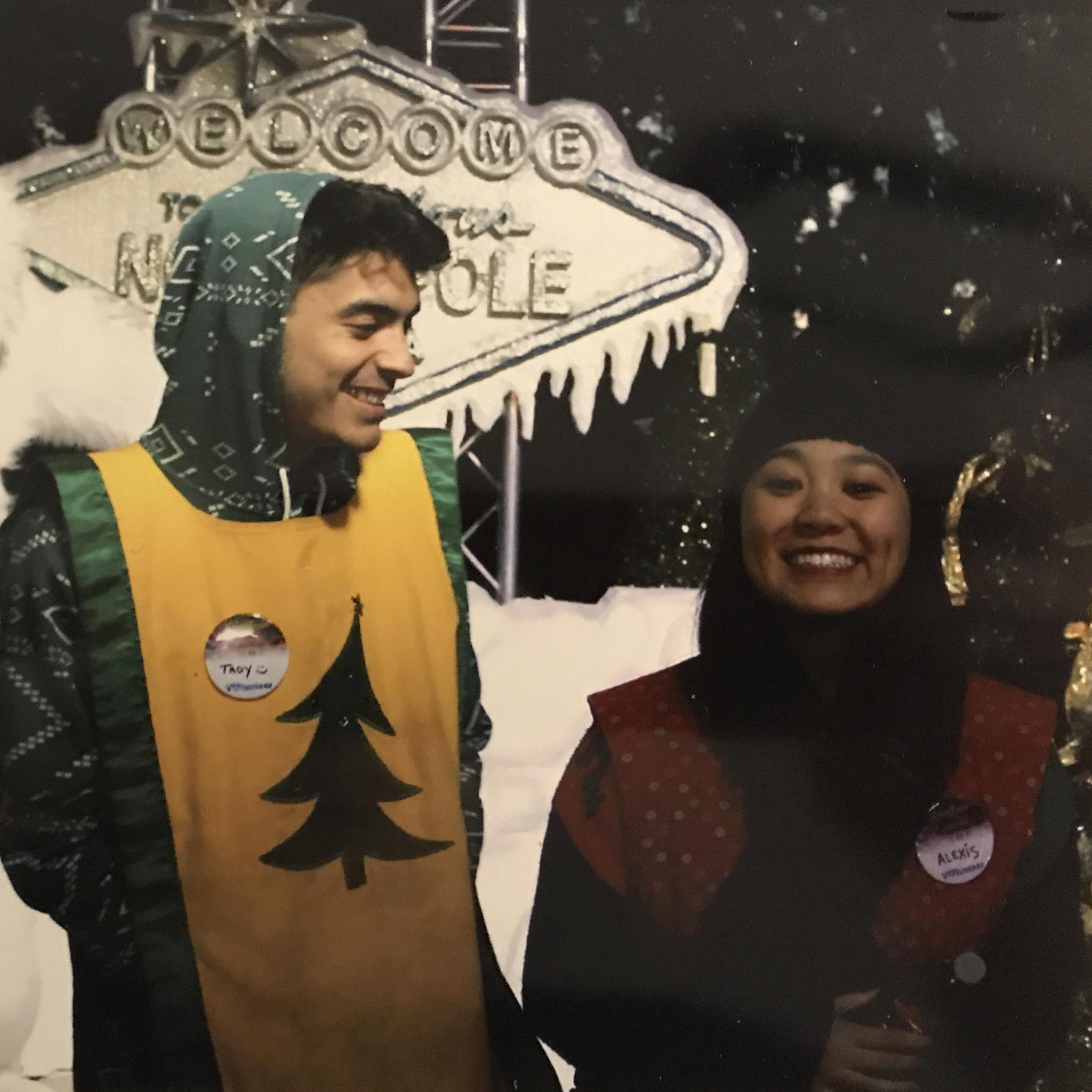 We were freezing for this photobooth picture