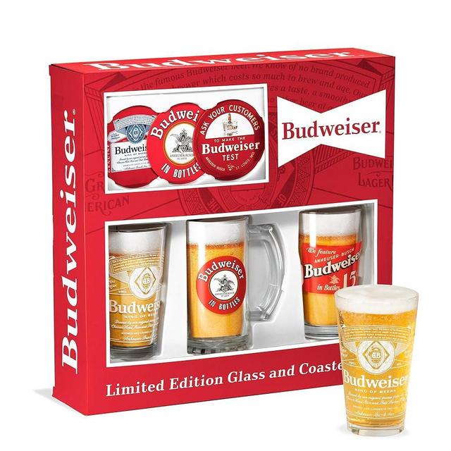 Budweiser Deluxe Glass and Coaster Collection Gift Set