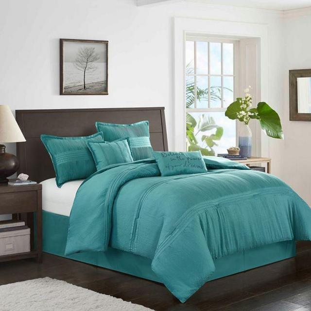 Karolina 6-Piece King Comforter Set in Teal