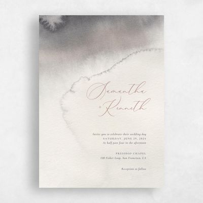 Rich Taupe, Beige Wedding Invitation - Elting Portrait