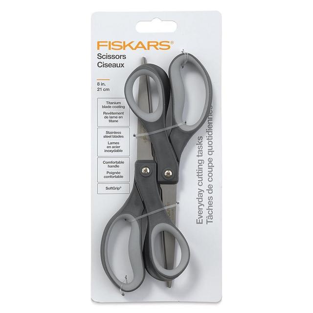 Fiskars Everyday Softgrip Titanium Scissors (8") - 2pk