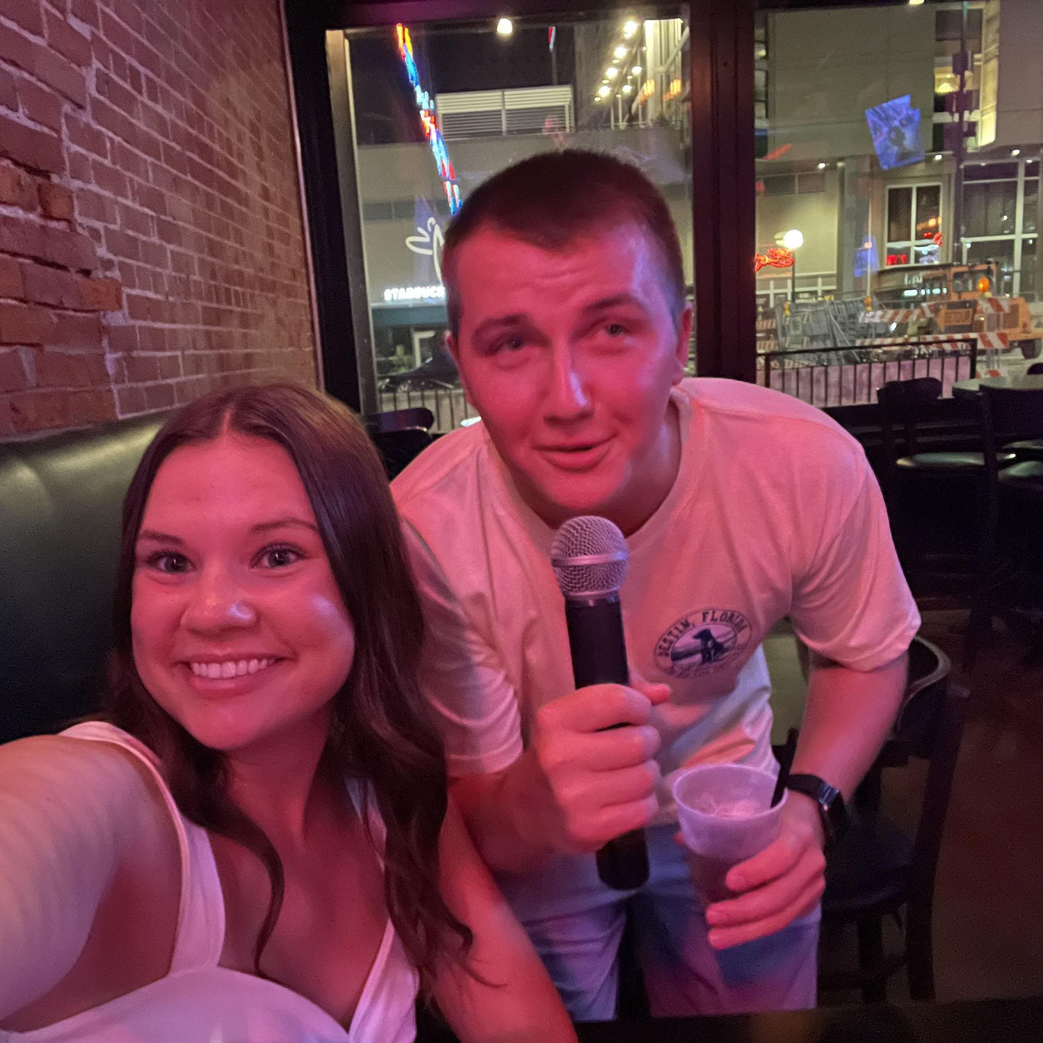 One of the many times Carson has sang karaoke!!
