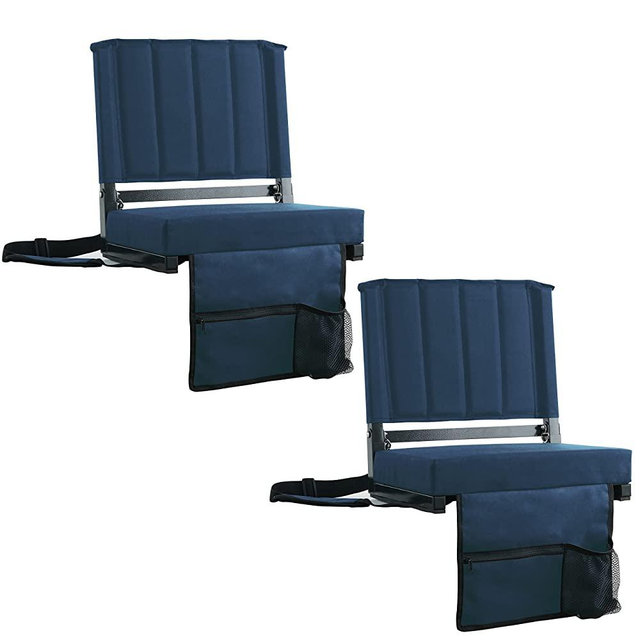SPORT BEATS Stadium Seat for Bleachers with Back Support and Wide Padded Cushion Stadium Chair - Includes Shoulder Strap and Cup Holder